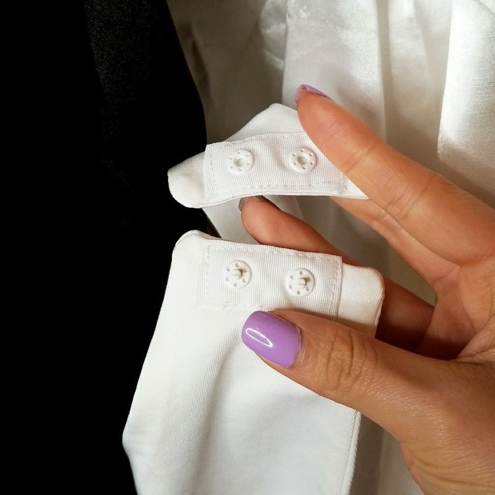 Last M• Front Tie Long Sleeve Bodysuit | White - Picture 5 of 8